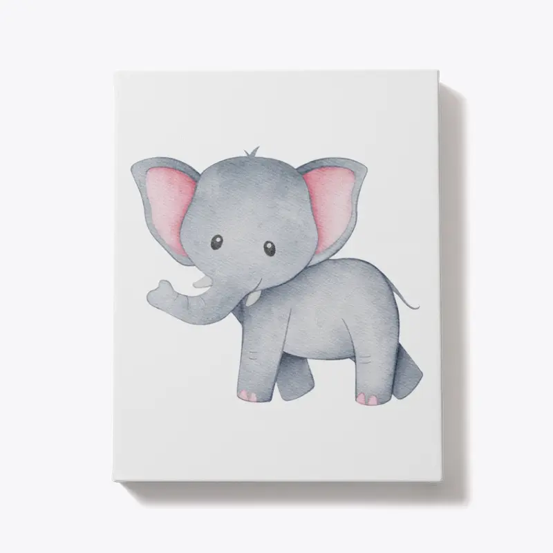 Cute Elephant | Portrait Canvas for Kids
