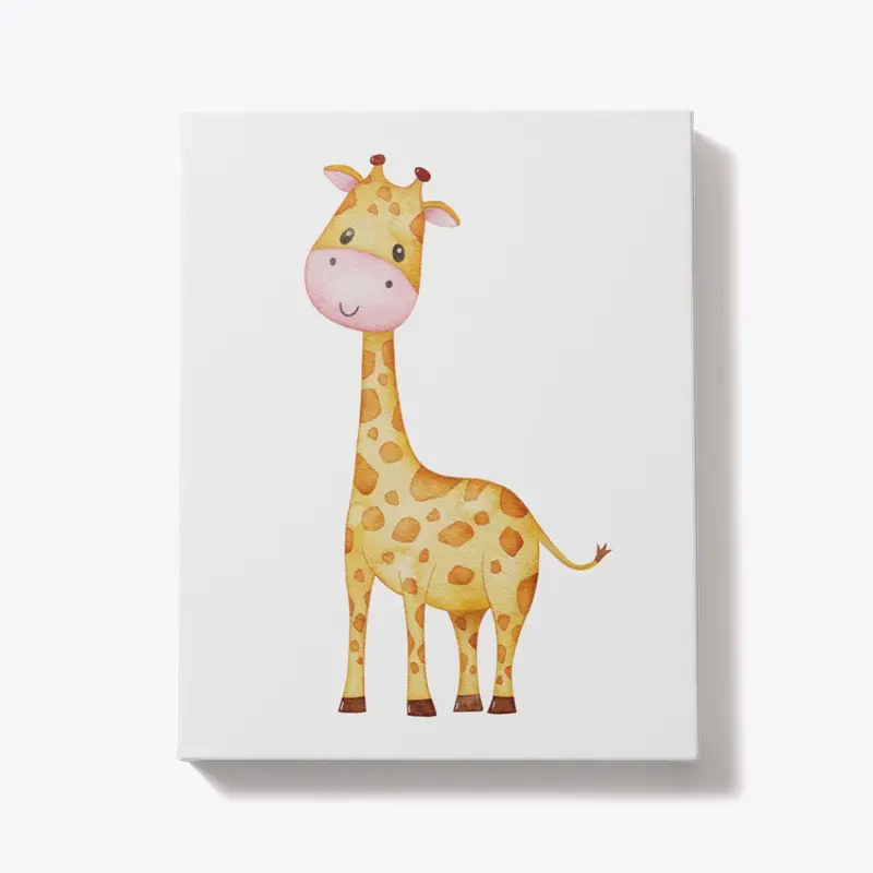 Cute Little Giraffe | Portrait Canvas