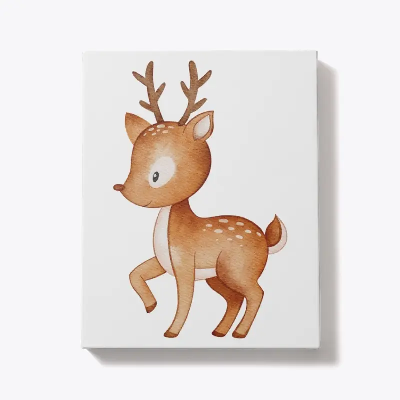 Cute Deer Print | Portrait Canvas