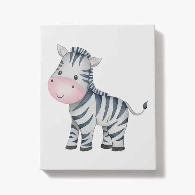 Zebra Canvas | Watercolor Portrait Print